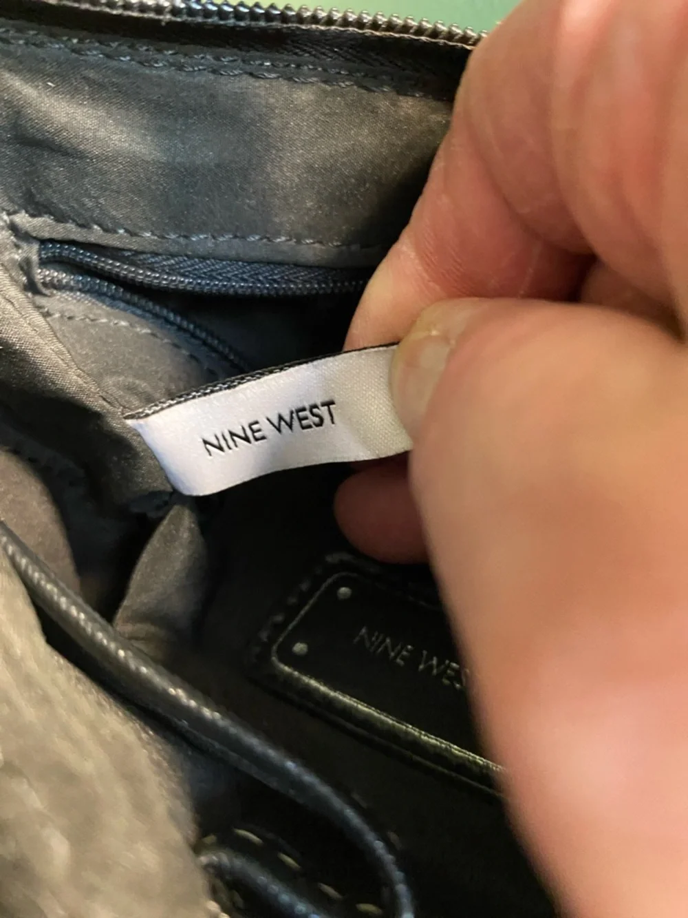 Nine West Black Crossbody Wristlet with Contrast Stitching